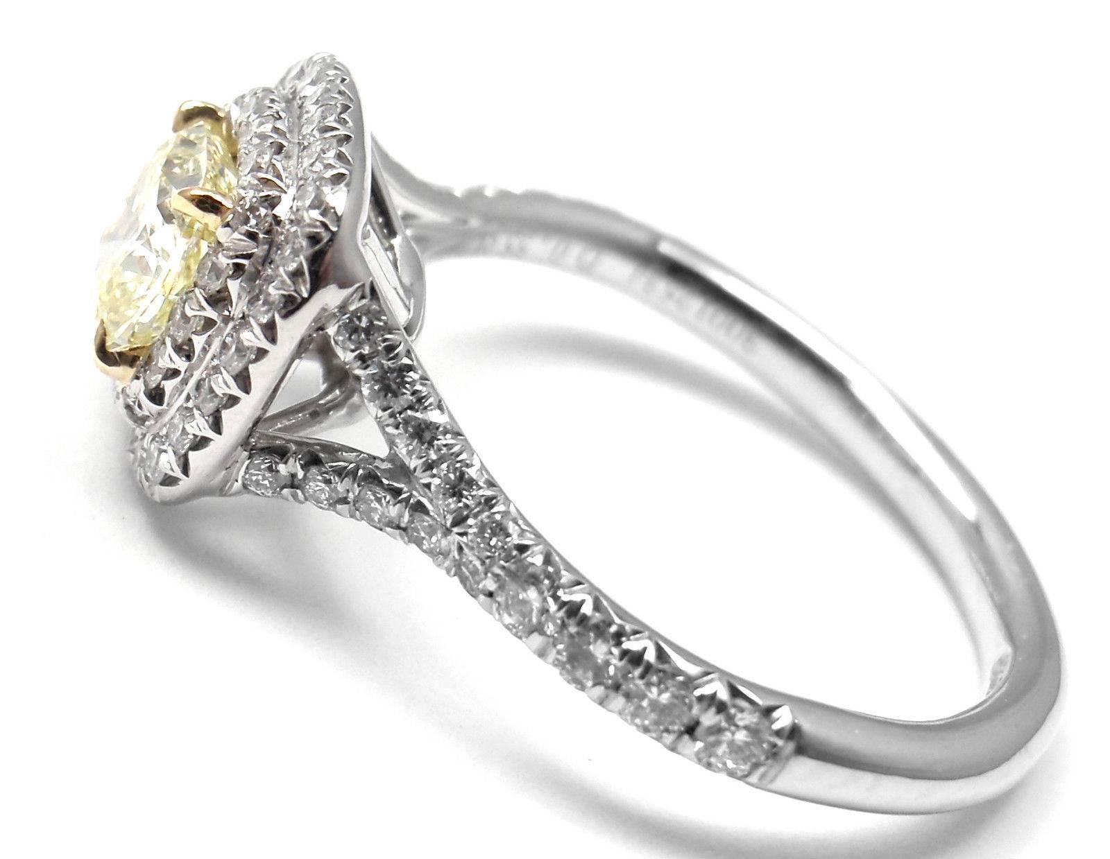 Tiffany & Co. Soleste Fancy Yellow and White Diamond Platinum Ring 1