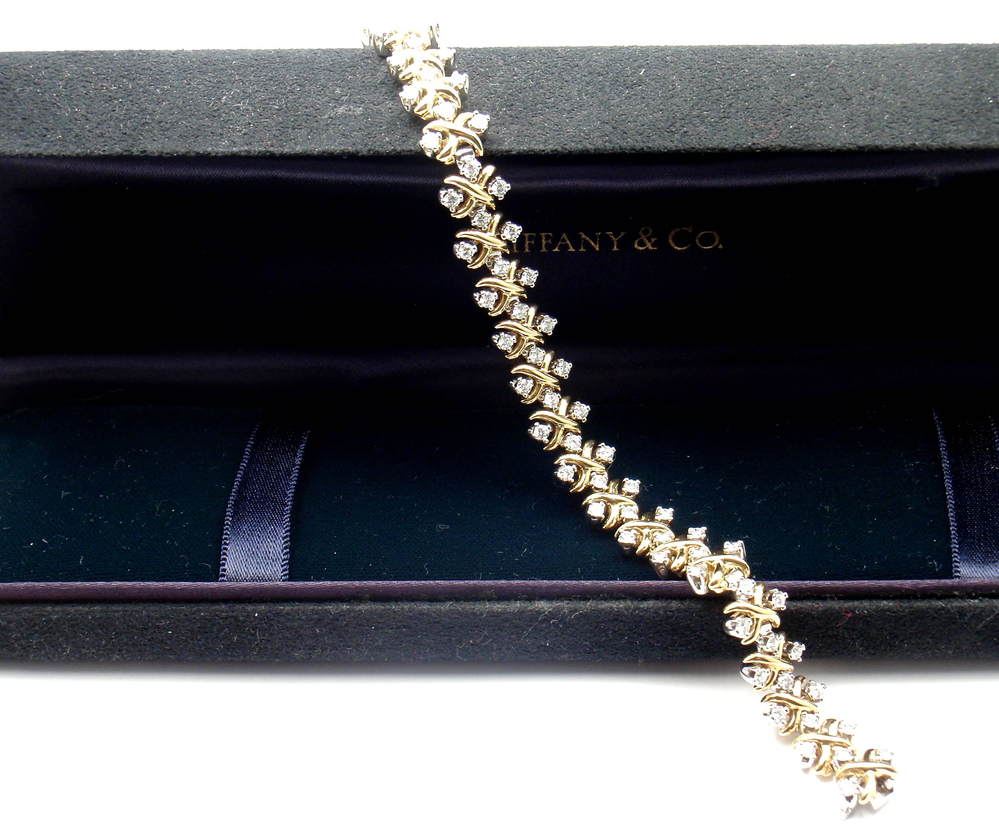 Tiffany & Co. Jean Schlumberger Lynn Diamond Platinum Gold Bracelet 2