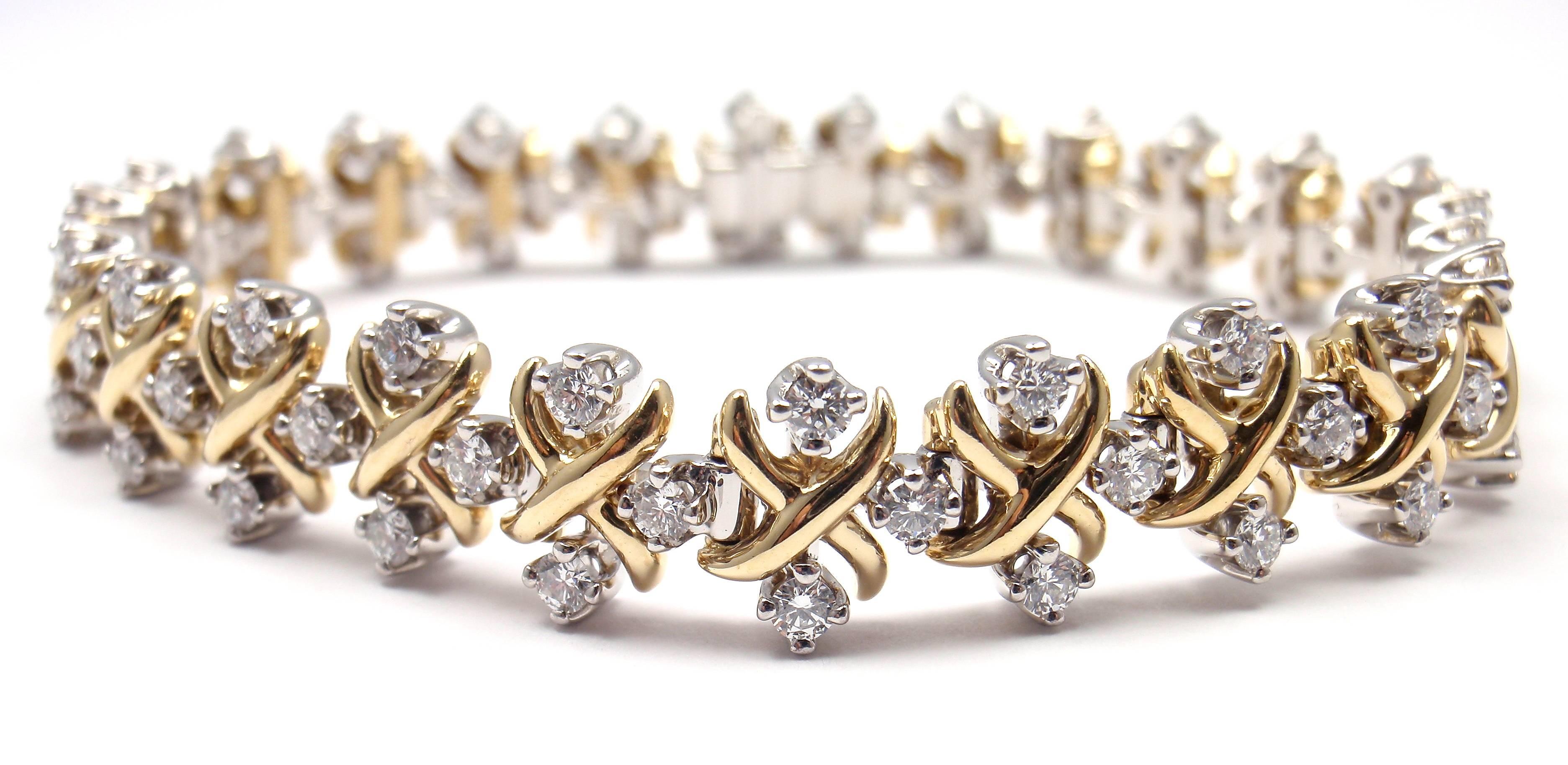 Tiffany & Co. Jean Schlumberger Lynn Diamond Platinum Gold Bracelet 1