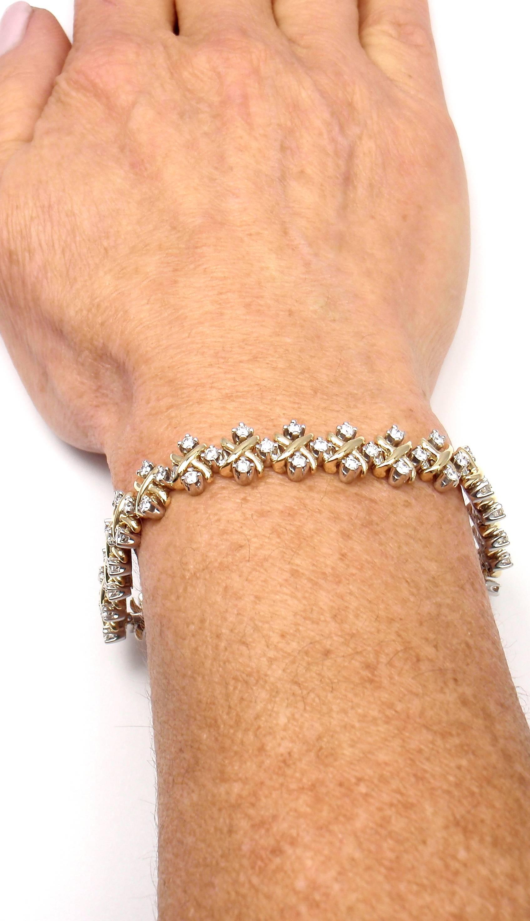 Tiffany & Co. Jean Schlumberger Lynn Diamond Platinum Gold Bracelet 3