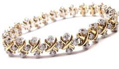 Tiffany & Co. Jean Schlumberger Lynn Diamond Platinum Gold Bracelet