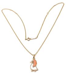 Van Cleef & Arpels Collier avec pendentif en or en nacre de corail et diamant