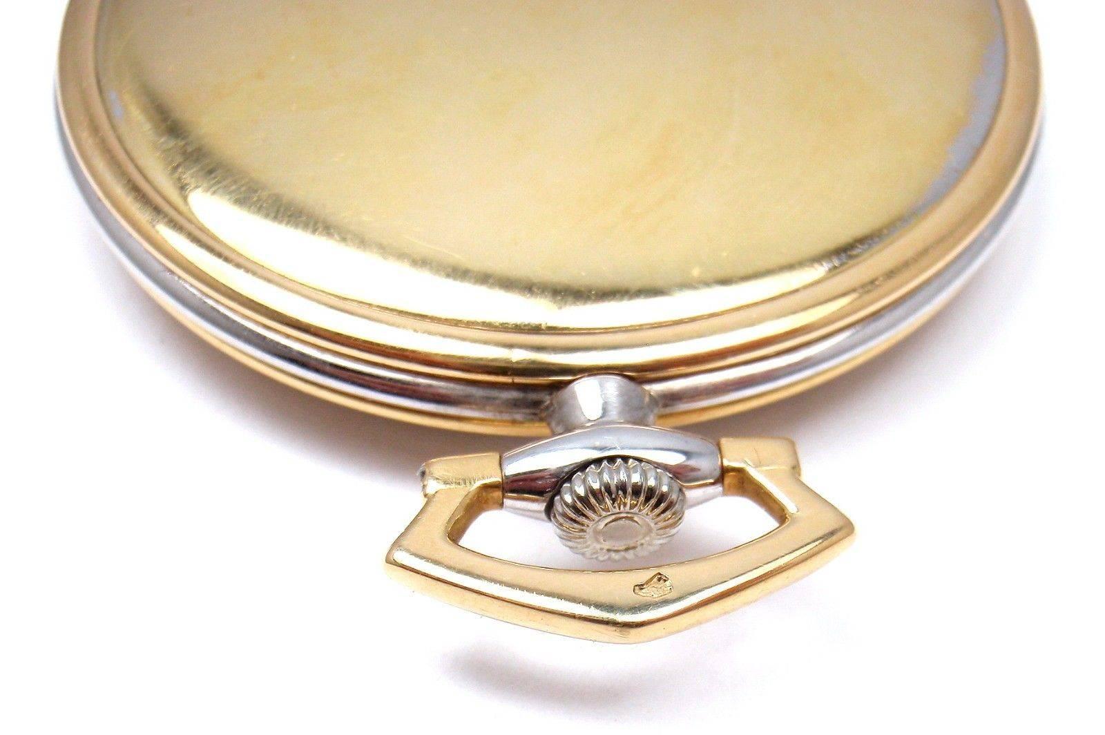 Van Cleef & Arpels Tissot Yellow and White Gold Pocket Watch In New Condition In Holland, PA
