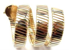 Bulgari Lady's Tricolor Gold Tubogas Serpent Bracelet Wristwatch
