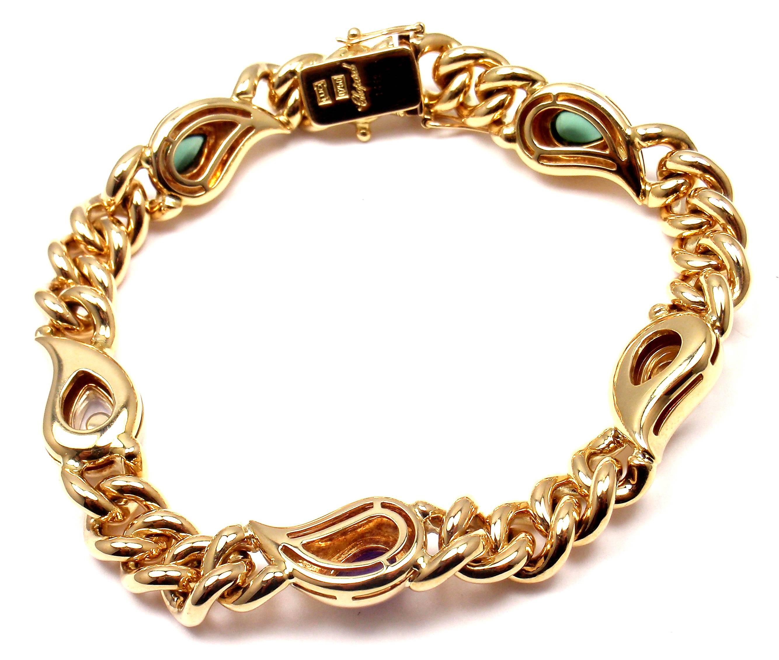 Chopard Bracelet à maillons en or avec casmir, améthyste, tourmaline et diamant Neuf - En vente à Holland, PA