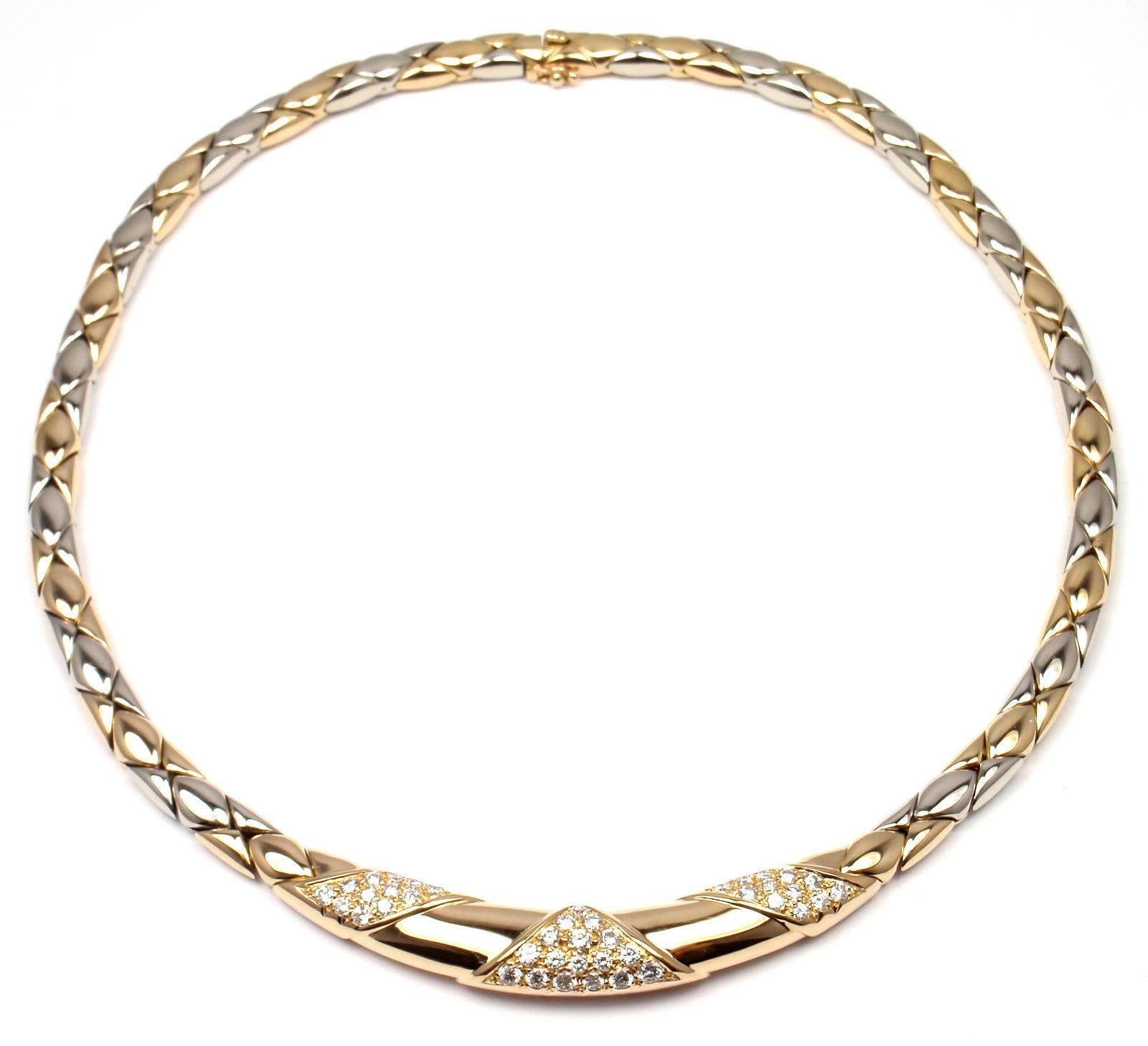 Cartier Diamond Two Color Gold Necklace 4