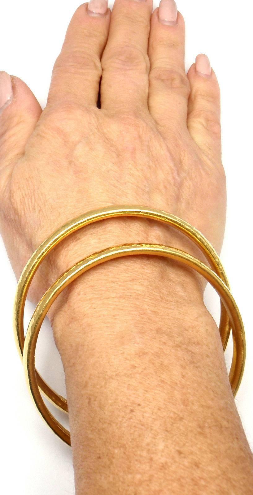 Gurhan Constellation Set Of Two Wide Gold Bangle Bracelets 1