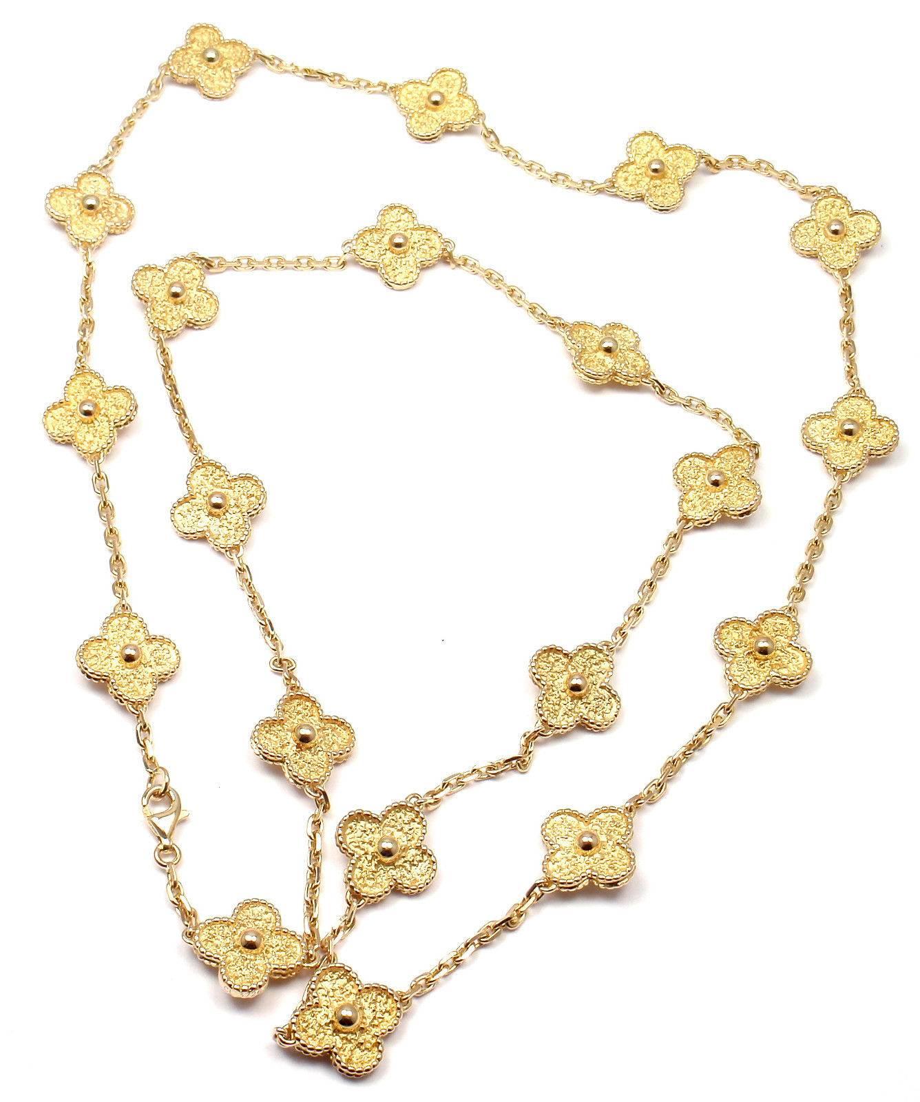 18k Yellow Gold Alhambra 20 Motif Necklace by Van Cleef & Arpels. 

Details: 
Length: 32.5