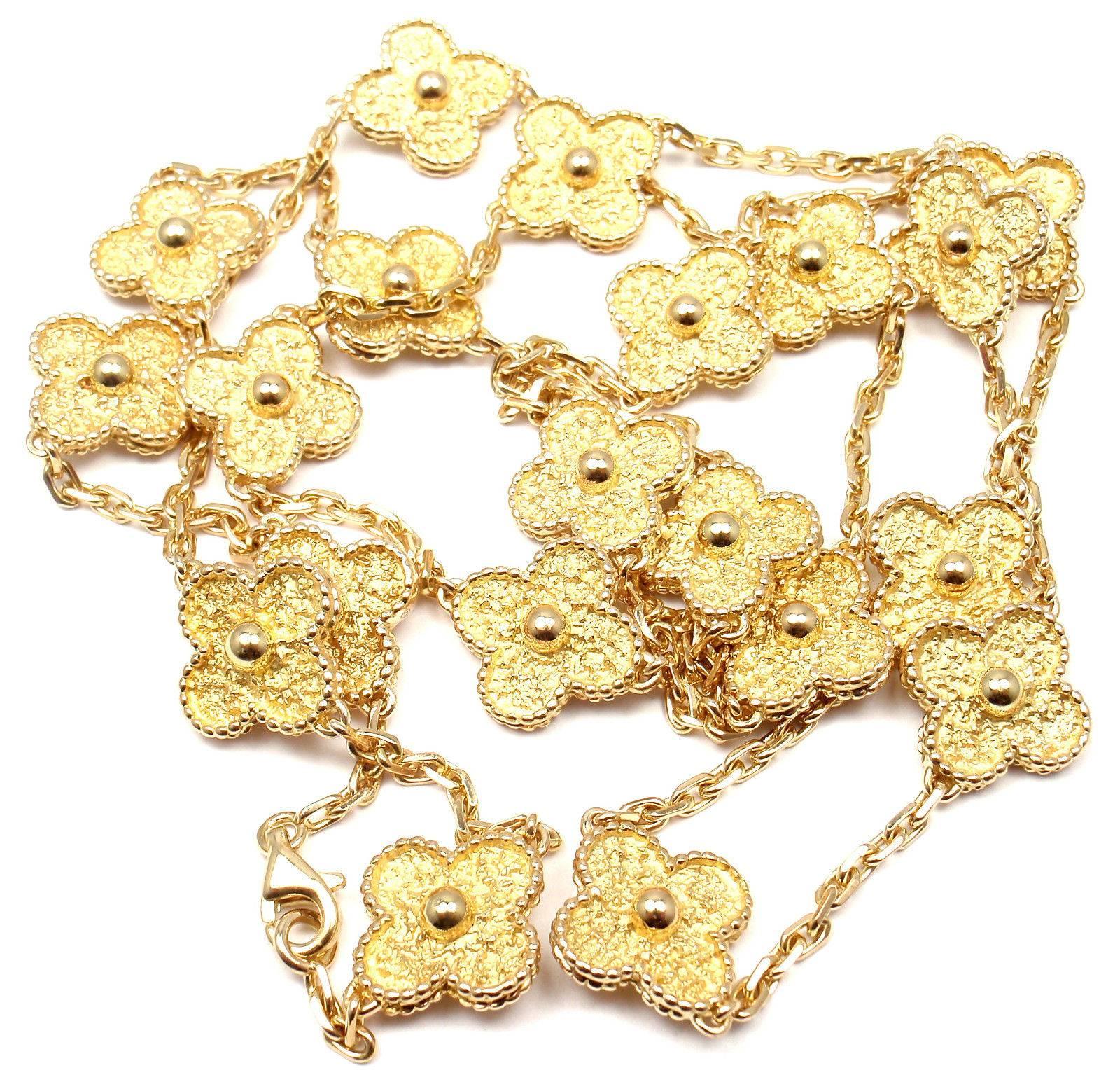Van Cleef & Arpels Vintage Alhambra Gold 20 Motif Necklace 1