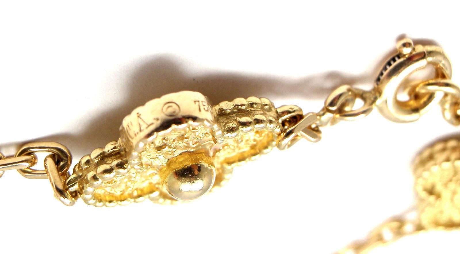 Van Cleef & Arpels Vintage Alhambra Five Motif Gold Link Bracelet 2