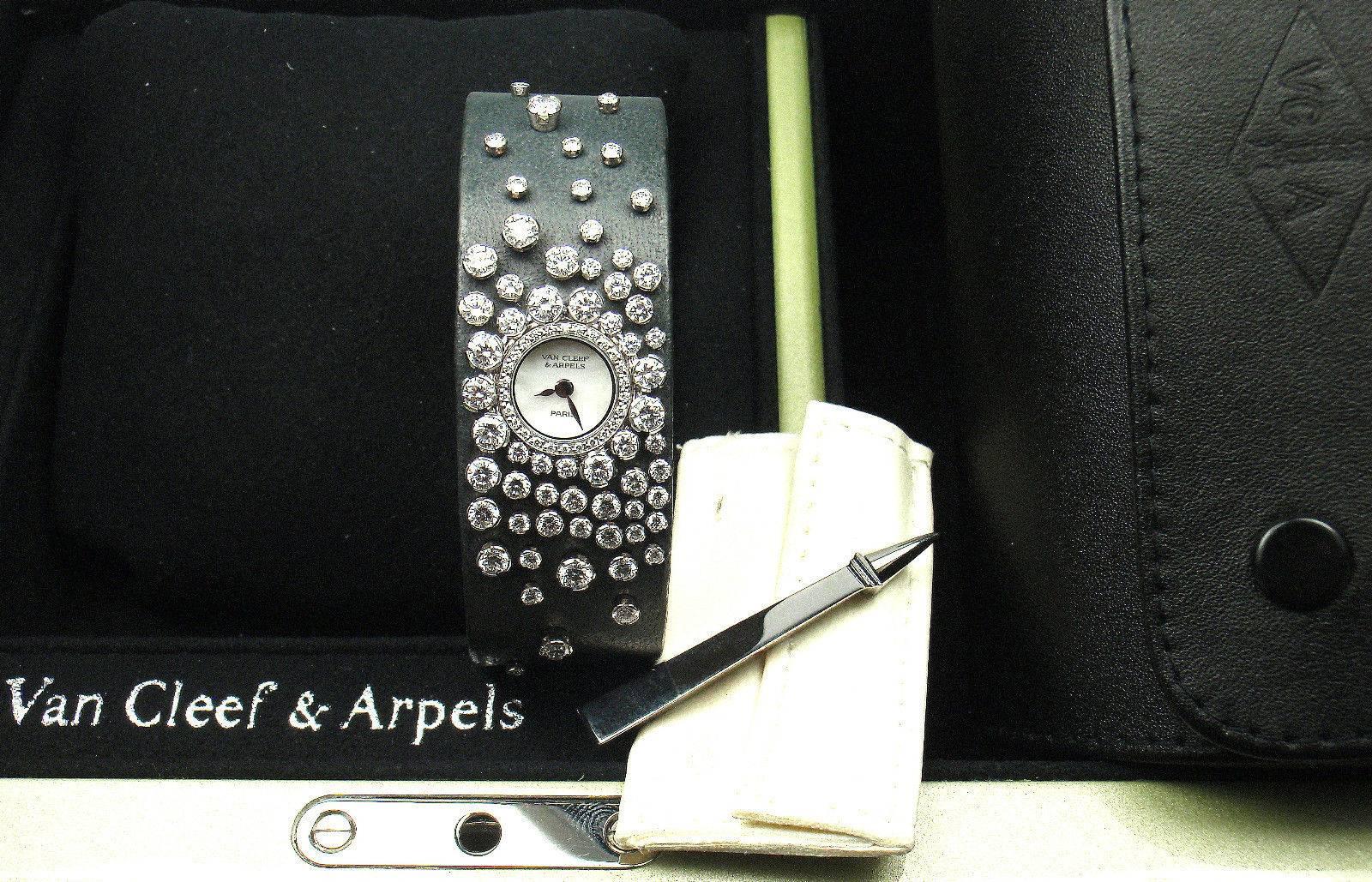 Van Cleef & Arpels Lady's White Gold Diamond Rosee Quartz Wristwatch 2