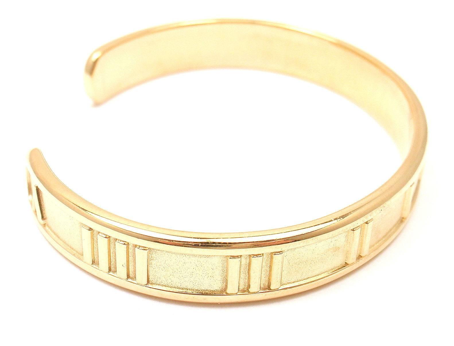 Women's or Men's Tiffany & Co. Atlas Gold Cuff Bangle Bracelet