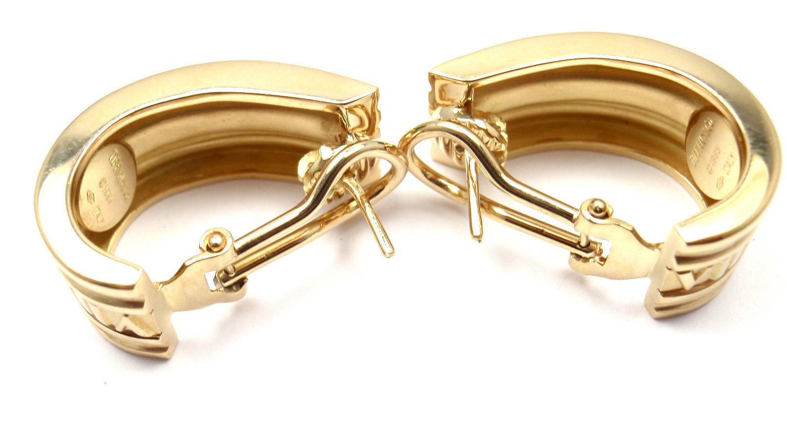 Tiffany & Co. Atlas Large Gold Hoop Earrings 1