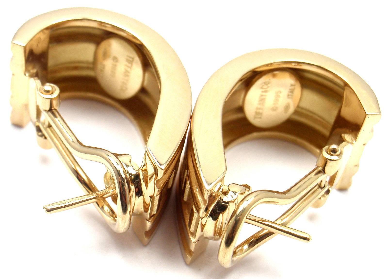 Tiffany & Co. Atlas Large Gold Hoop Earrings 3