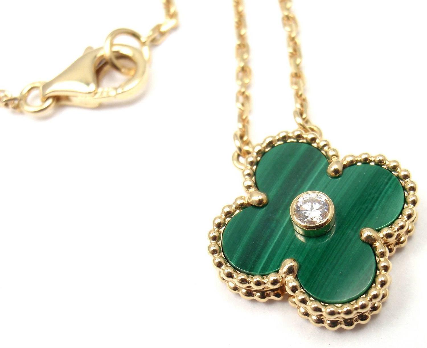 Van Cleef and Arpels Limited Edition Alhambra Diamond Malachite Gold