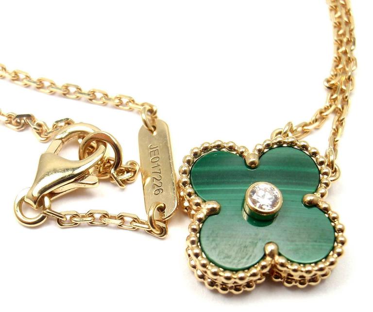Van Cleef and Arpels Limited Edition Alhambra Diamond Malachite Gold ...