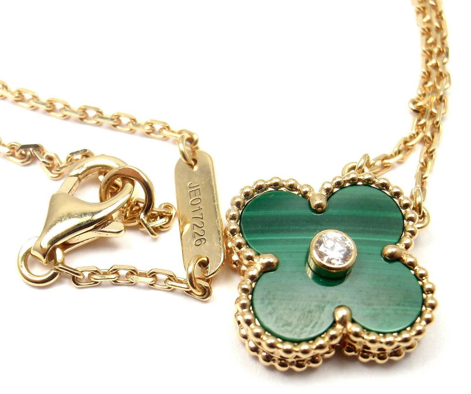 Van Cleef and Arpels Limited Edition Alhambra Diamond Malachite Gold