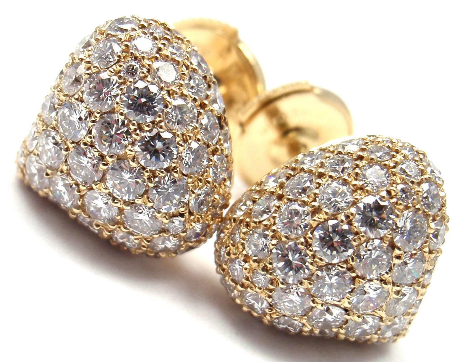 Chopard Pushkin Pave Diamond Gold Earrings 1