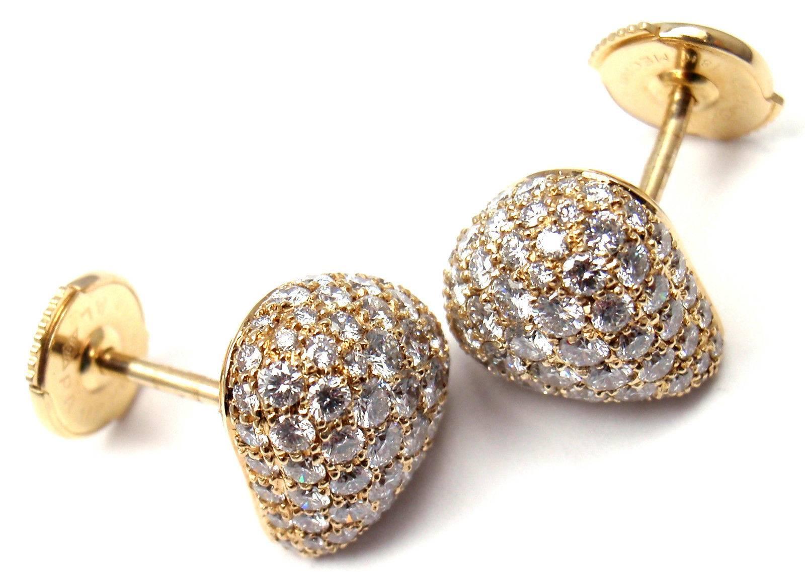 Chopard Pushkin Pave Diamond Gold Earrings 2