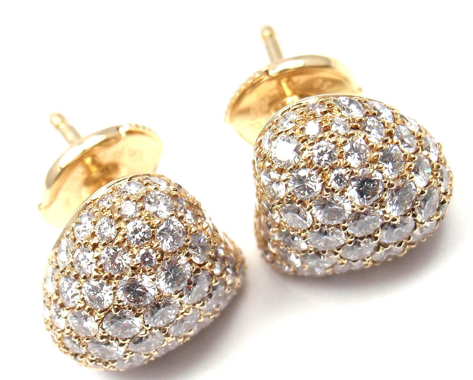 Chopard Pushkin Pave Diamond Gold Earrings 3