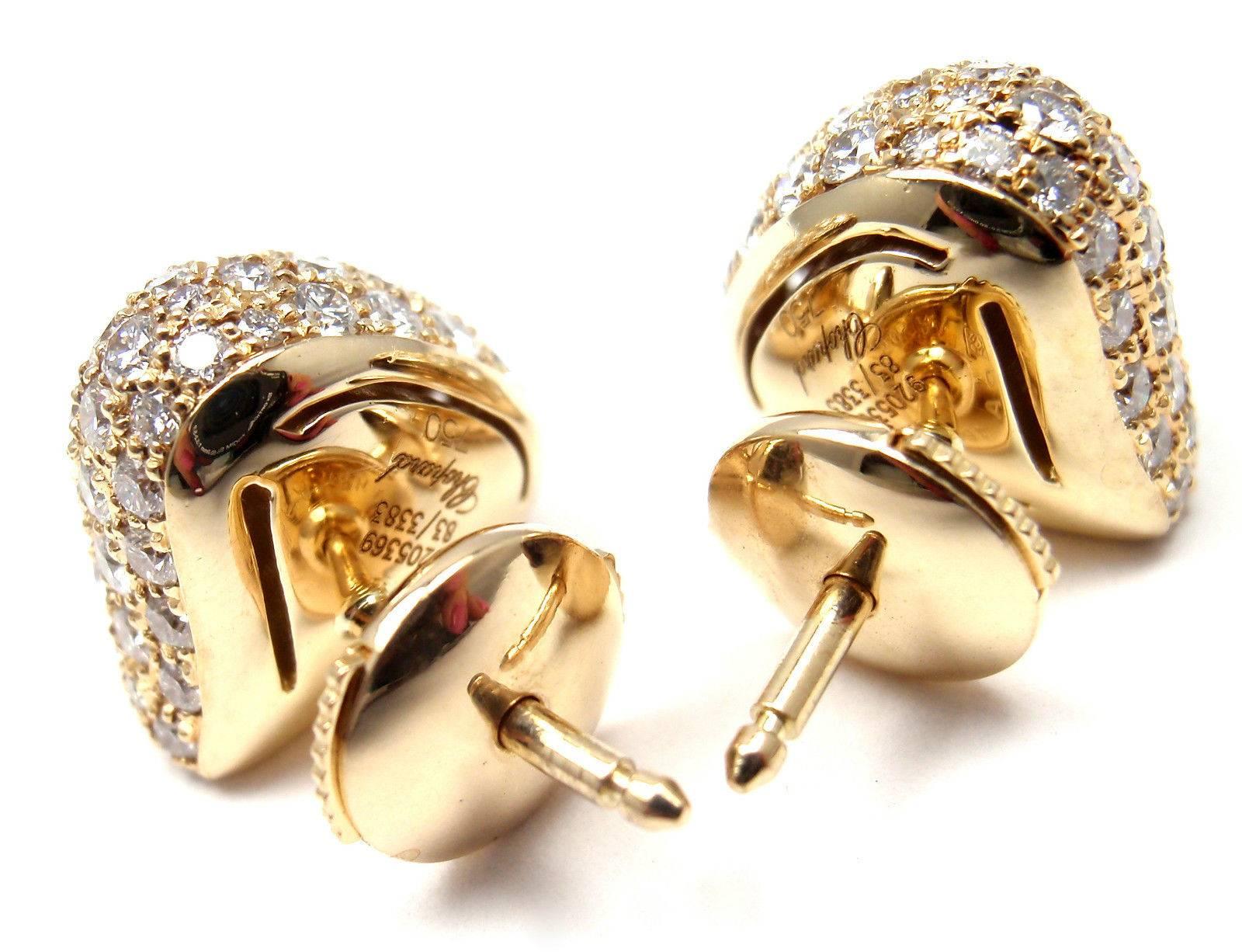 Chopard Pushkin Pave Diamond Gold Earrings 4