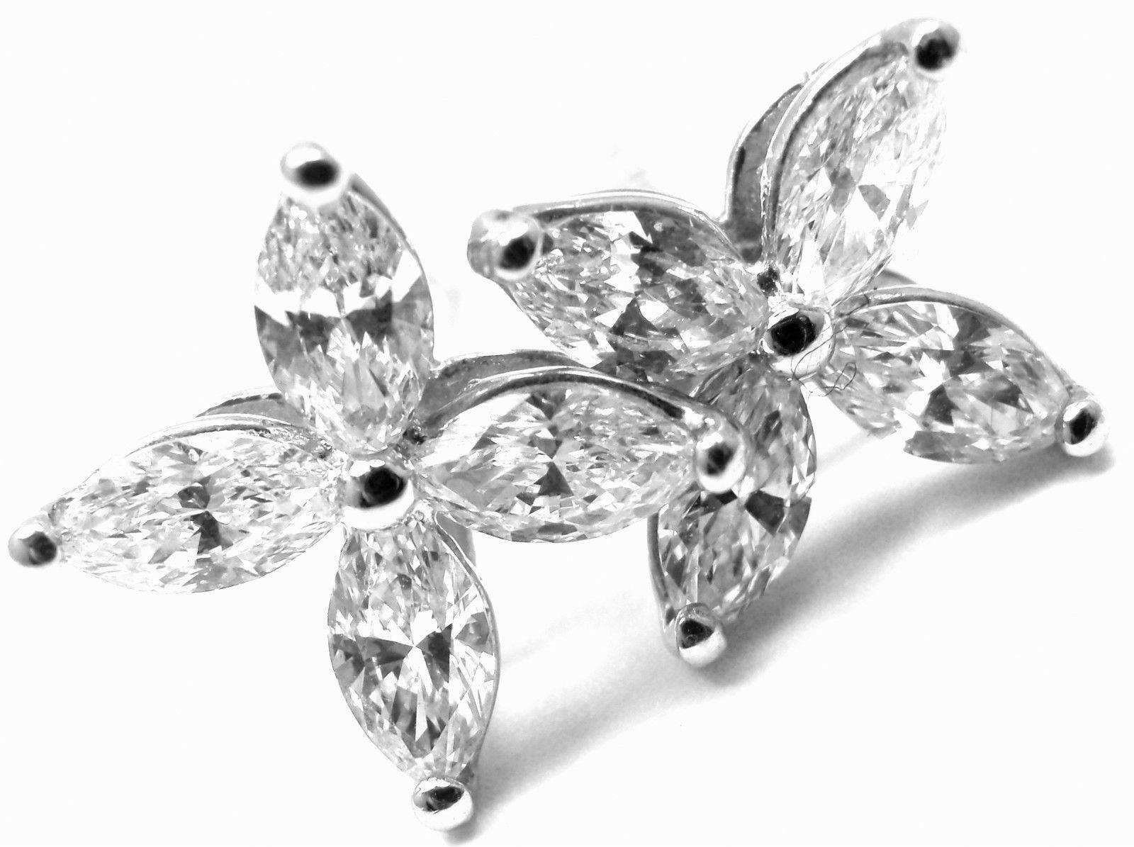 Tiffany & Co. Victoria .92 Carat Diamond Platinum Medium Size Earrings 1