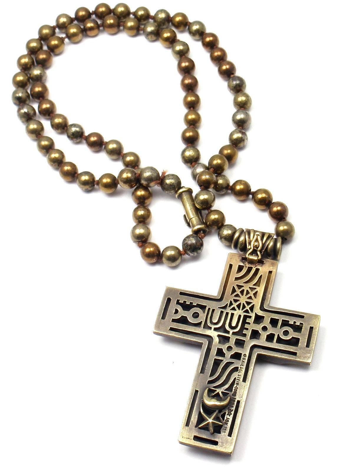 Barry Kieselstein-Cord Woman Of The World Gold Kreuz Anhänger Halskette für Damen oder Herren