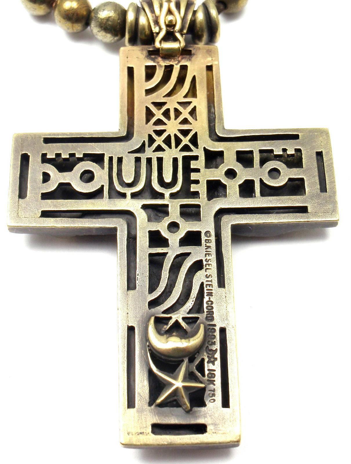 Barry Kieselstein-Cord Woman Of The World Gold Kreuz Anhänger Halskette 2