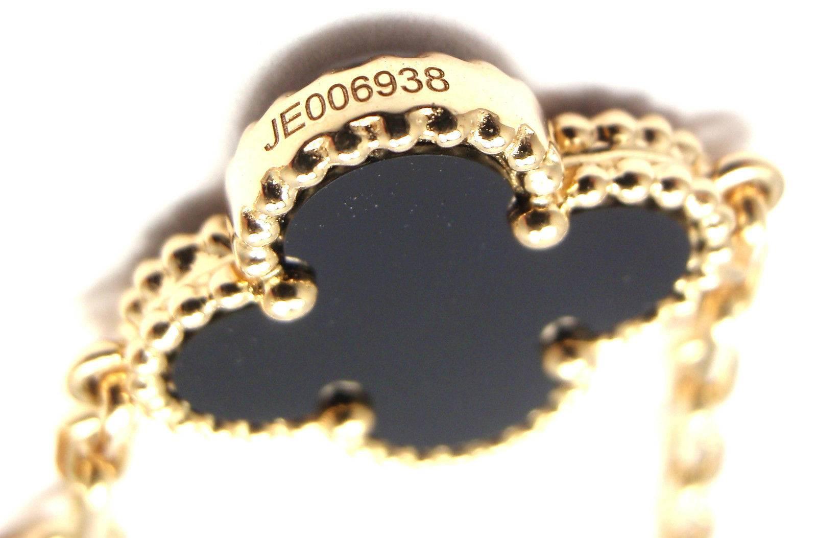 Van Cleef & Arpels Vintage Alhambra Twenty-Motif Black Onyx Gold Necklace 1
