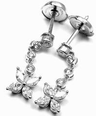 Tiffany & Co. Victoria 1 Carat Diamond Platinum Drop Dangle Earrings