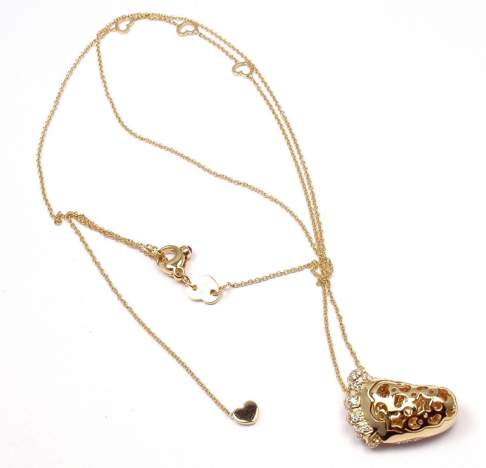 Pasquale Bruni Orme Footsteps Diamond Gold Foot Pendant Necklace In New Condition In Holland, PA
