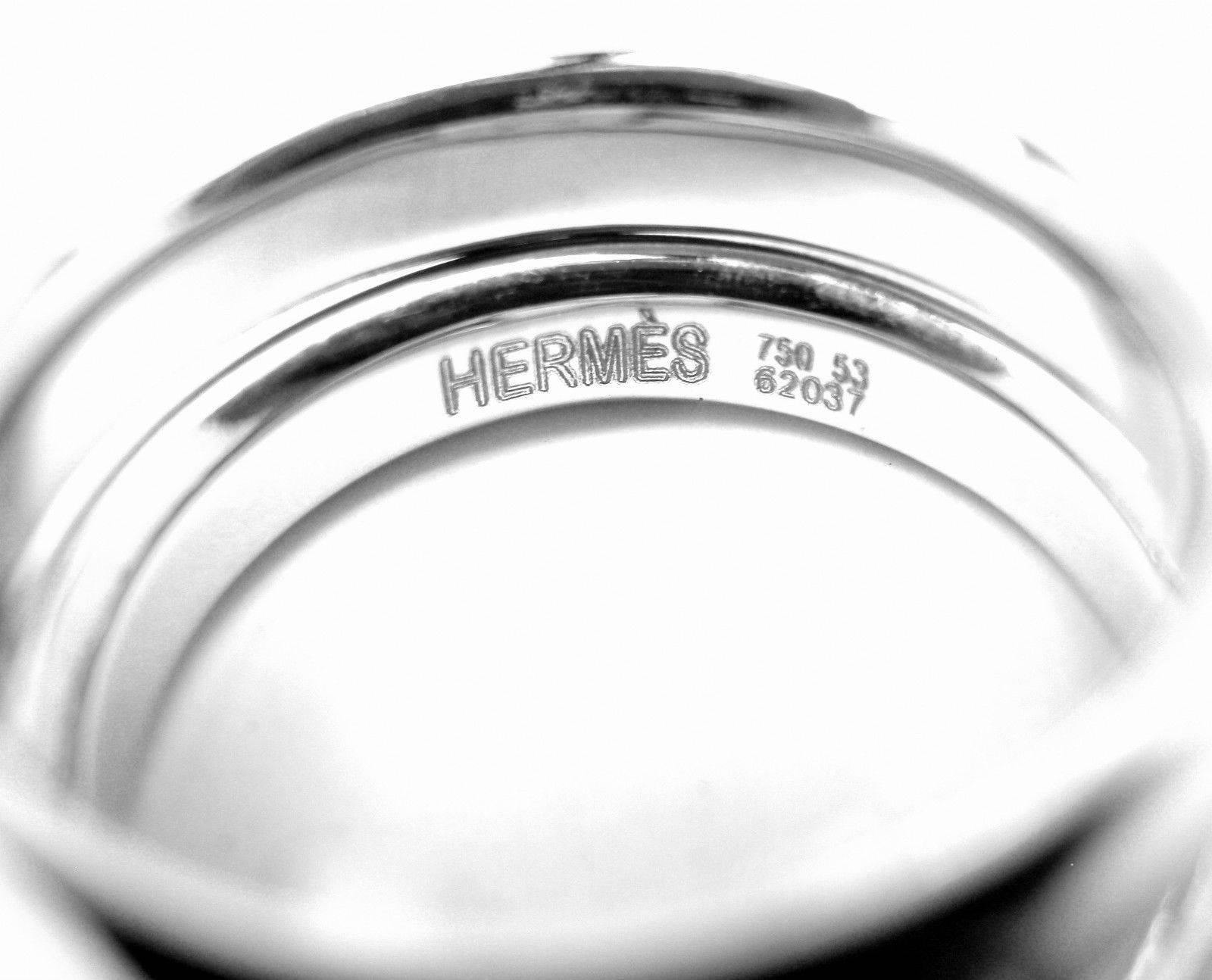 Women's or Men's Hermes Diamond H Double Band Flex Gold Band Ring