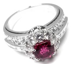 Van Cleef & Arpels Diamond Ruby Platinum Ring