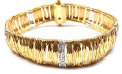 Roberto Coin Elephant Skin Domed Diamond Ruby Yellow Bracelet