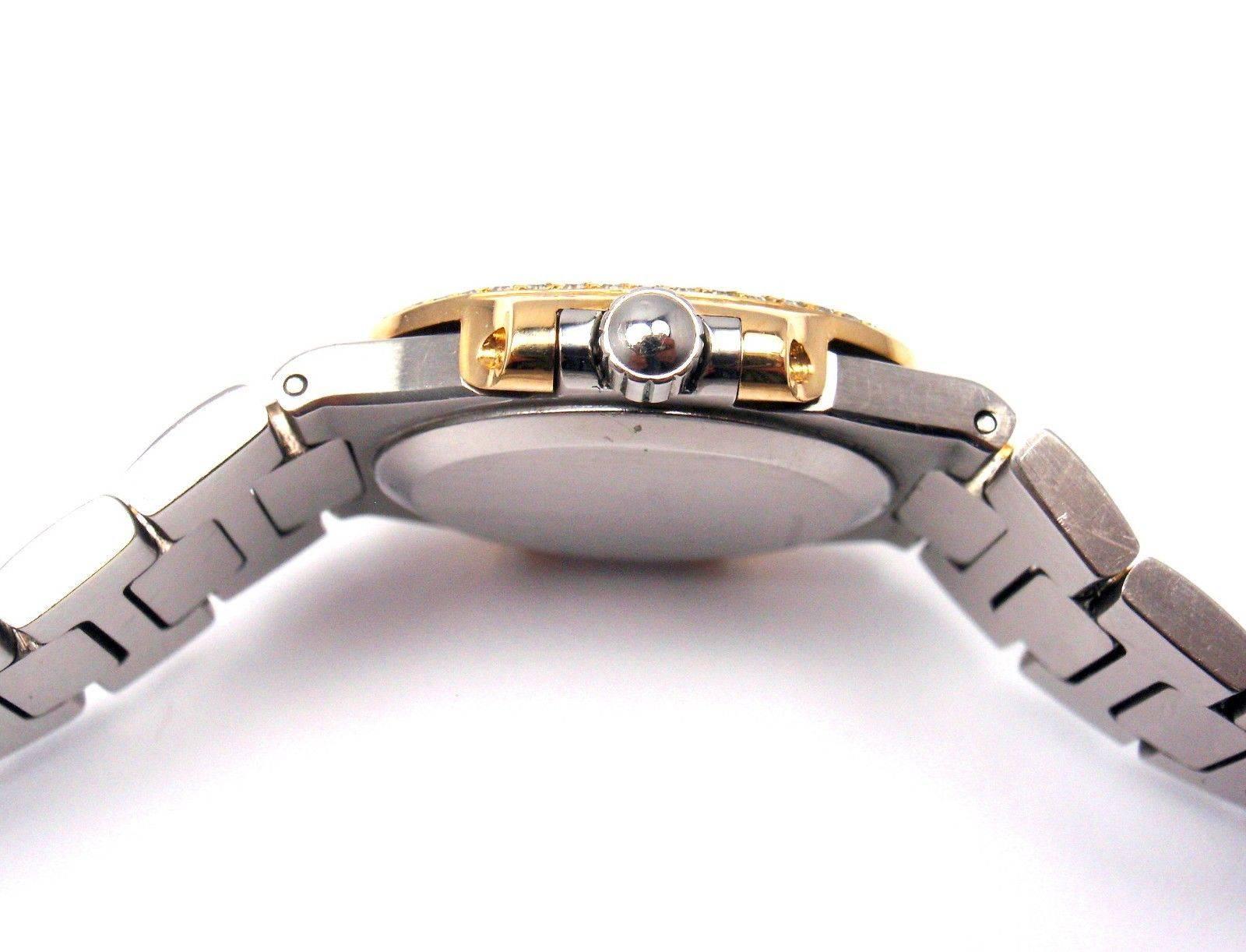 Patek Philippe Yellow Gold Stainless Steel Diamond Nautilus Quartz Wristwatch 1