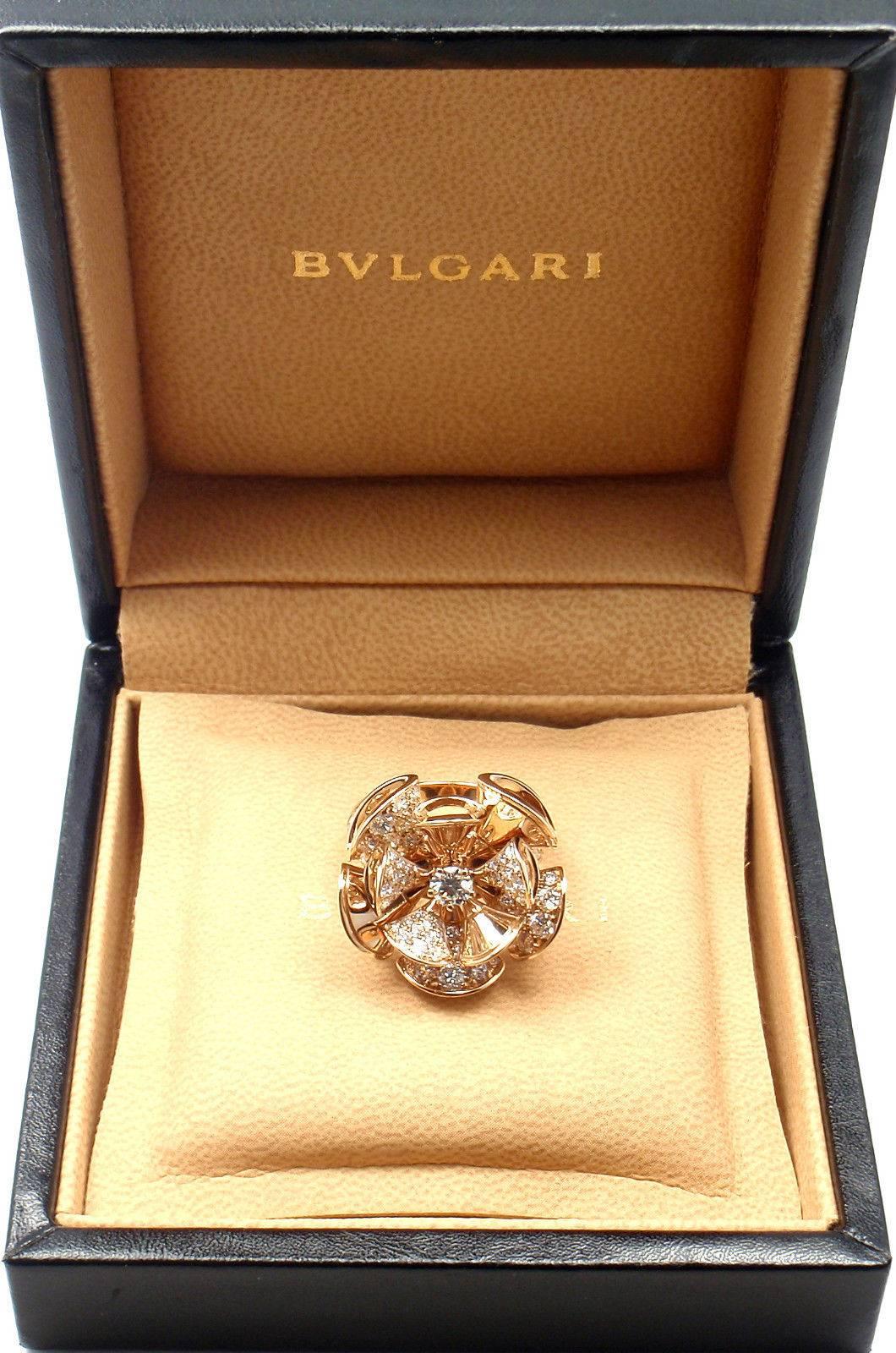 Women's or Men's Bulgari Diva Dream 3.15 Carats Diamonds Gold Ring