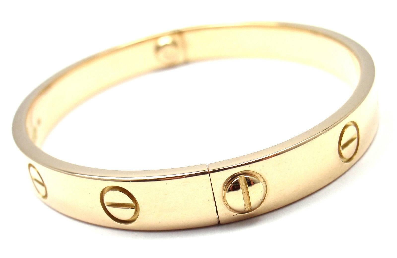 Cartie Love Gold Bangle Bracelet In New Condition In Holland, PA