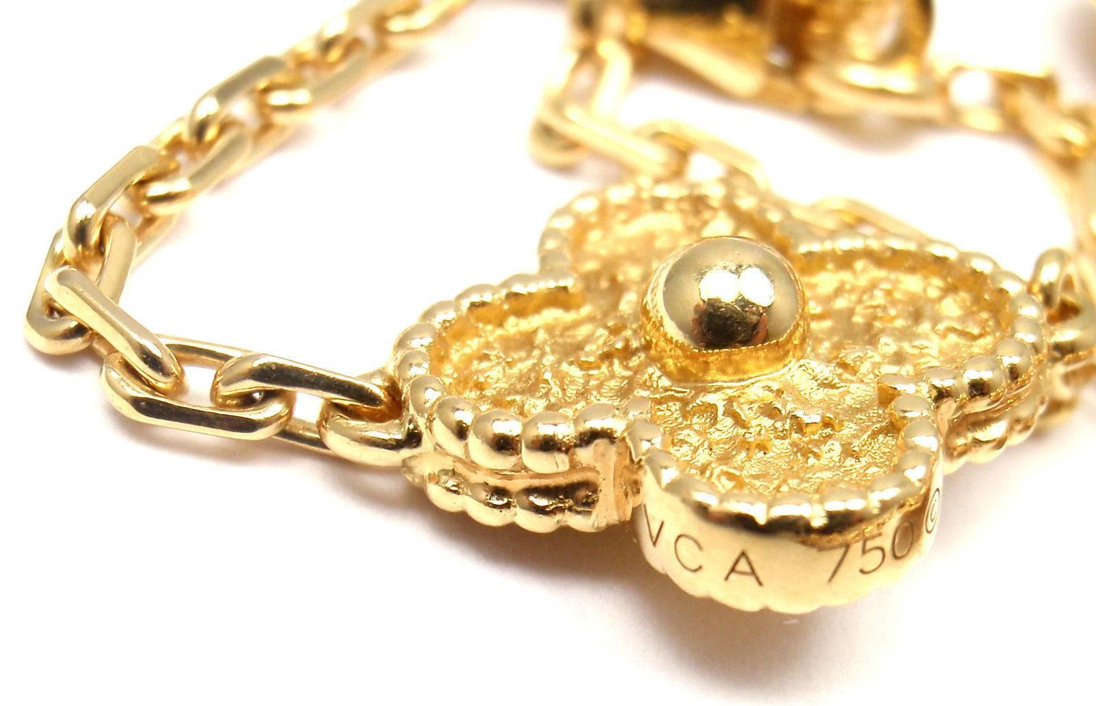 Van Cleef & Arpels Vintage Alhambra 10 Motif Gold Necklace 2