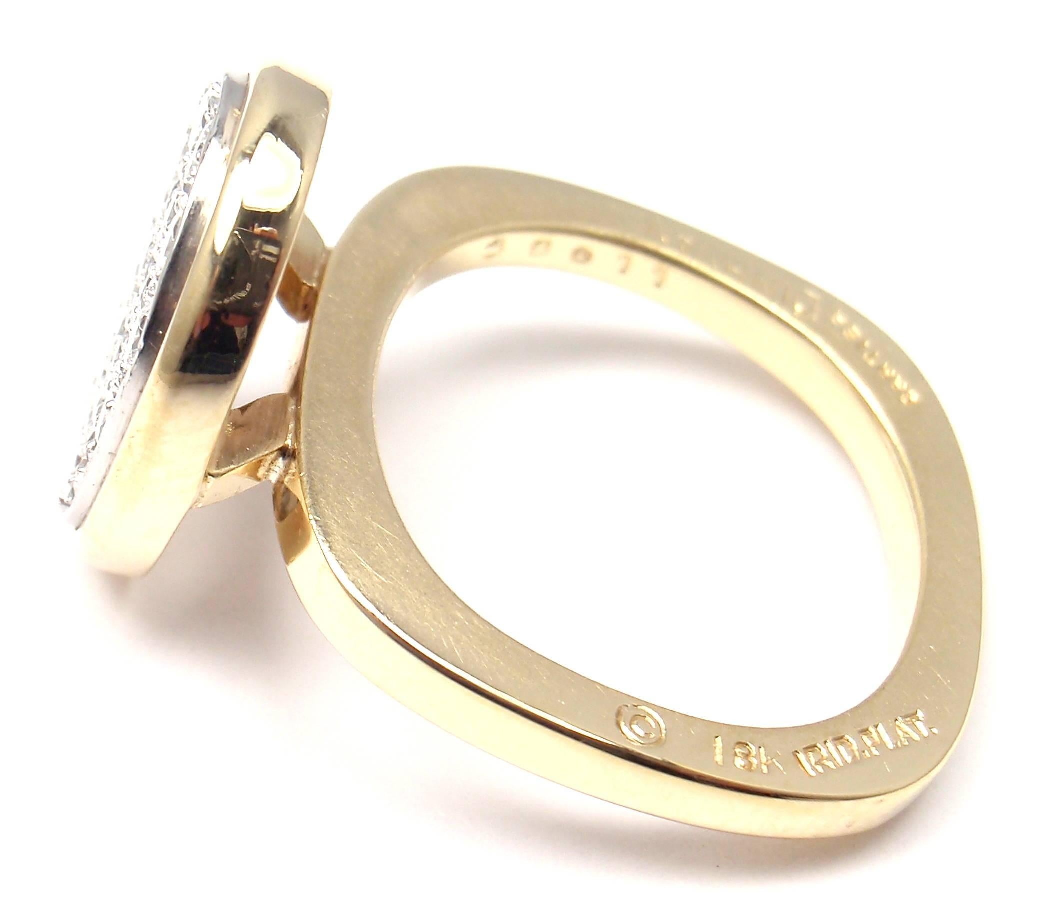 Women's or Men's Cartier Dinh Van Diamond Platinum Gold Ring