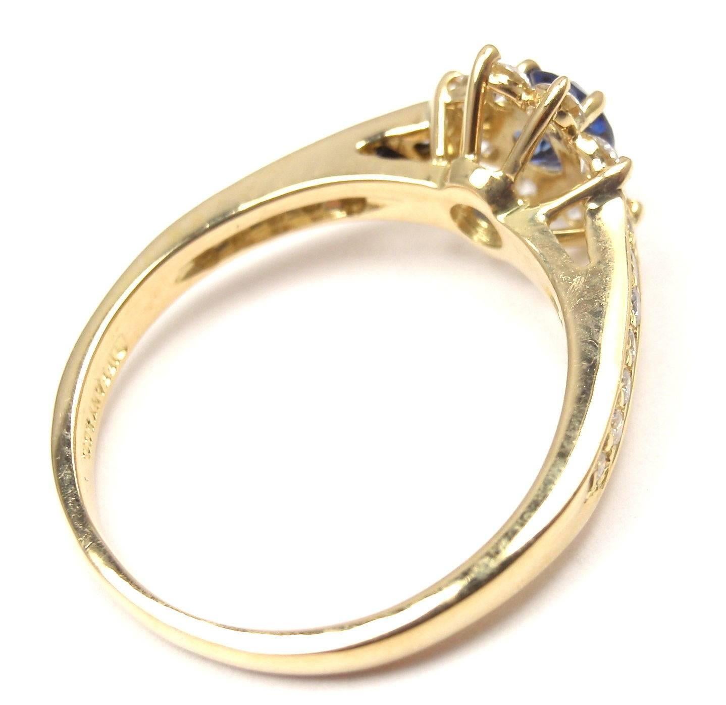 Tiffany & Co. Sapphire Diamond Gold Flower Ring 2