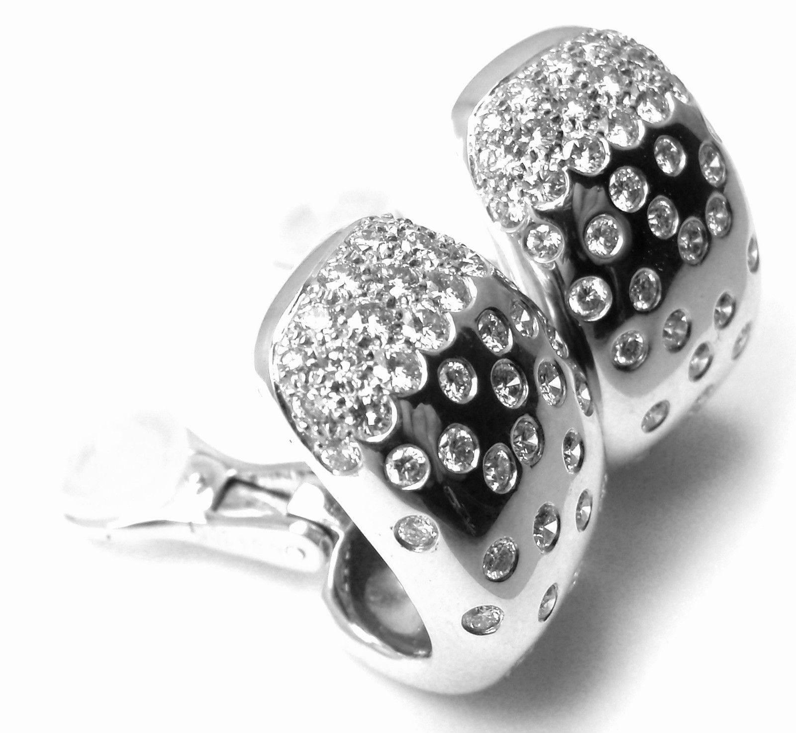 Women's or Men's Cartier Diamond Gold Earrings