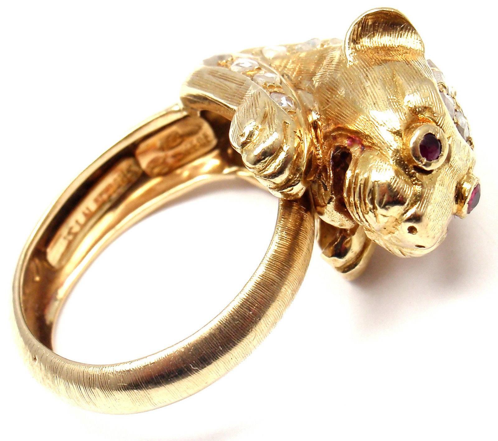 Lalaounis Greek Chimera Diamond Gold Ring In New Condition In Holland, PA