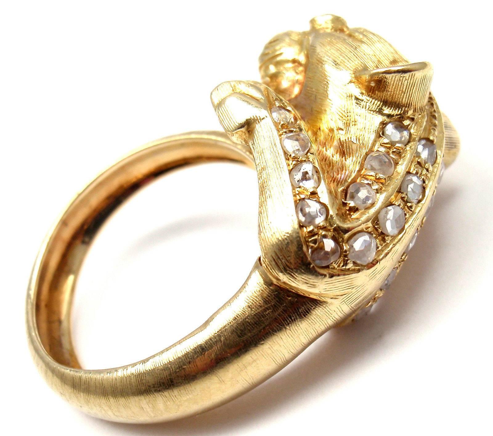 Women's or Men's Lalaounis Greek Chimera Diamond Gold Ring
