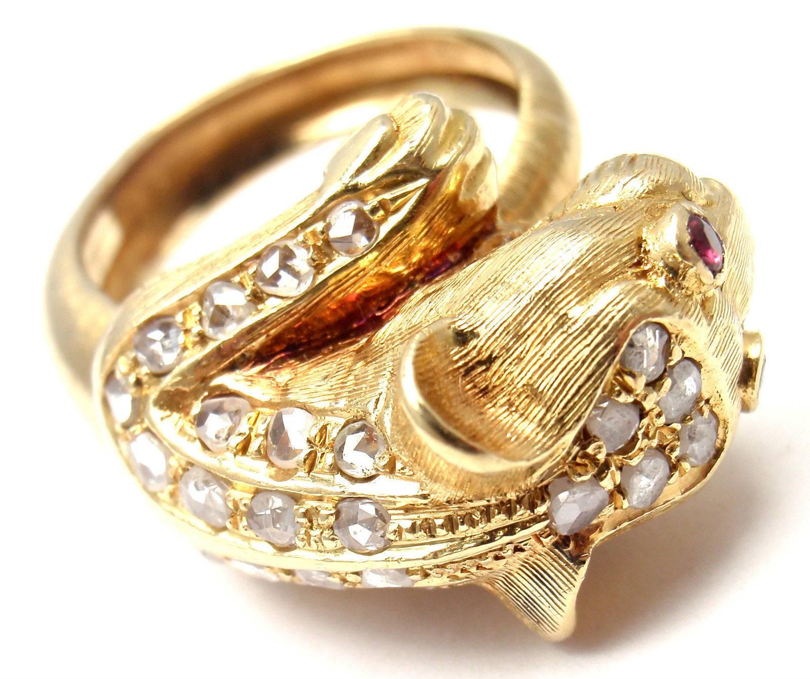 Lalaounis Greek Chimera Diamond Gold Ring 2