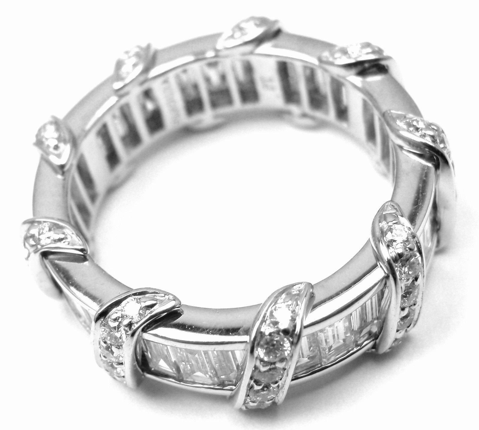 Verdura Diamond Platinum Wide Eternity Band Ring 3