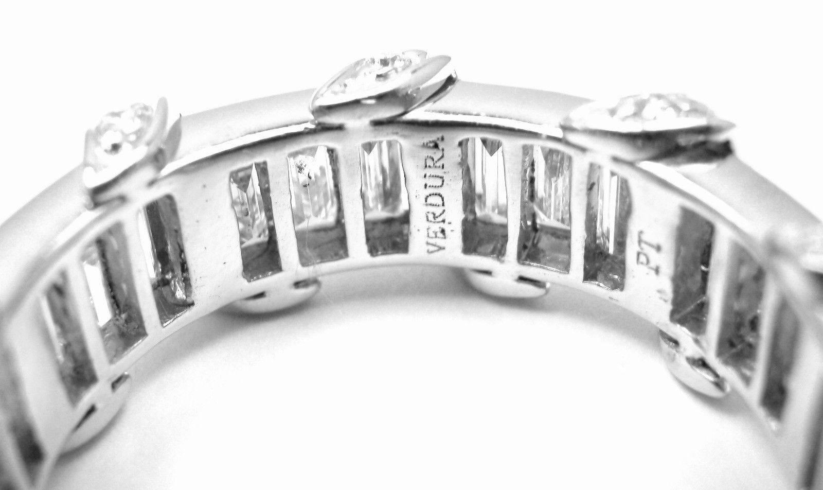 Verdura Diamond Platinum Wide Eternity Band Ring In New Condition In Southampton, PA