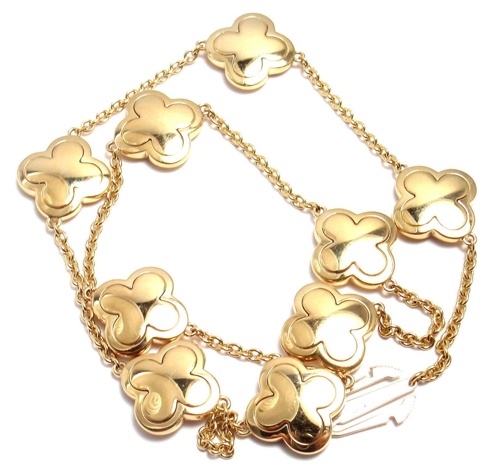 Van Cleef & Arpels Pure Alhambra Gold Necklace In New Condition In Holland, PA