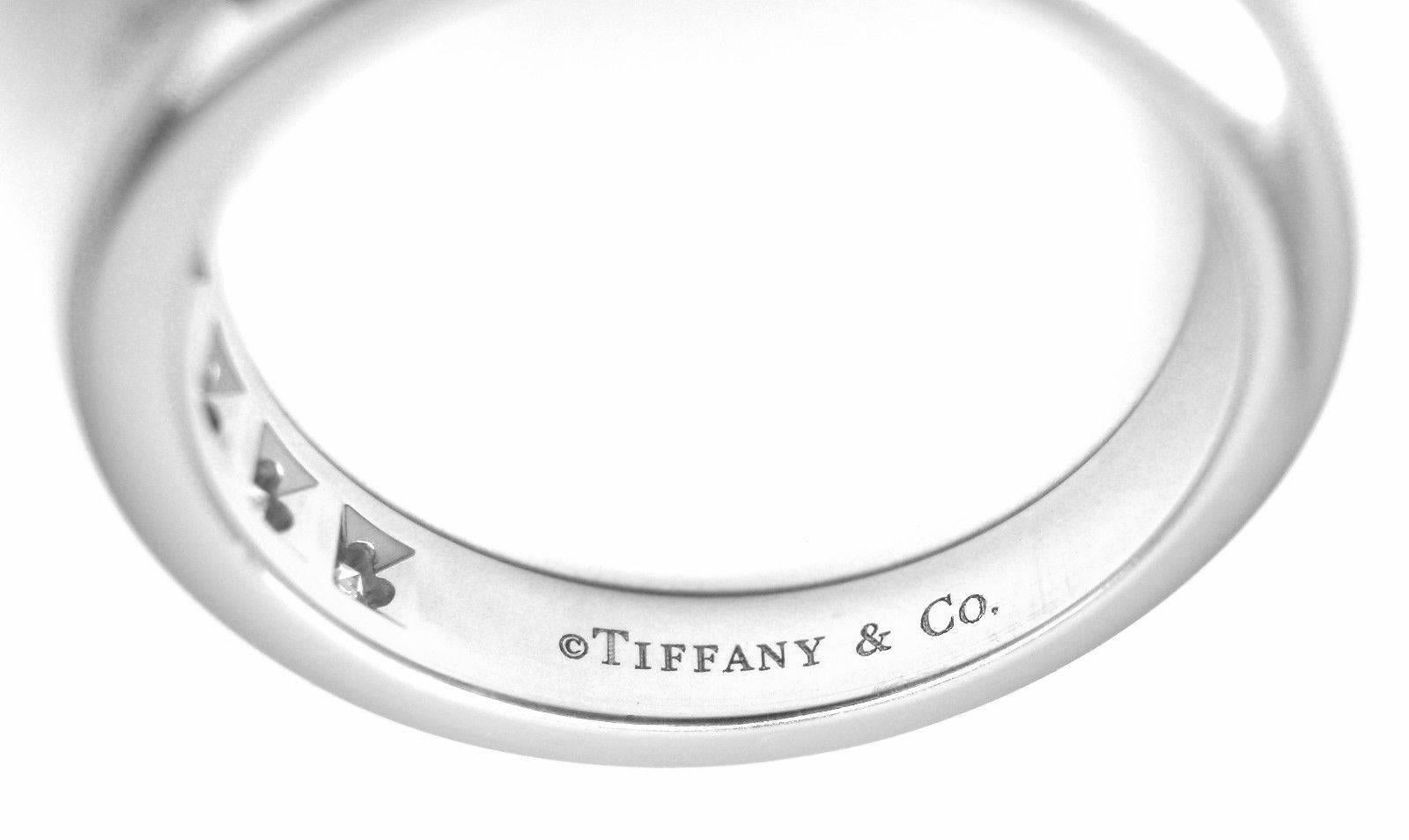 Tiffany & Co. Diamond Platinum Half Circle Band Ring In New Condition In Holland, PA