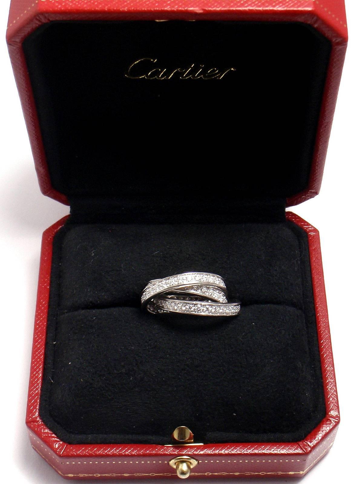 Cartier Trinity Diamond Gold Band Ring 1