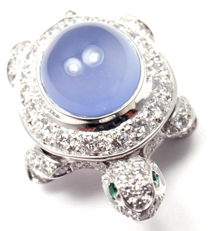 Cartier Chalcedony Diamond Gold Turtle Pin Brooch at 1stDibs | cartier ...